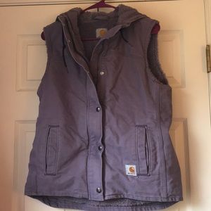 Carhartt lined vest with hood